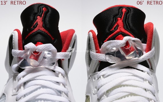 Air Jordan 5 Fire Red Black Tongue On Feet