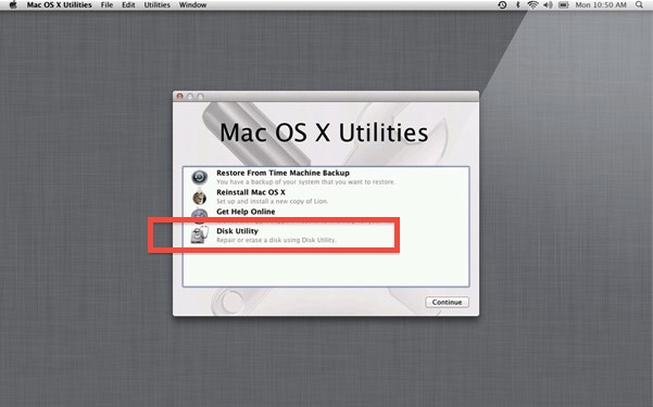 Airport Disk Utility Lion