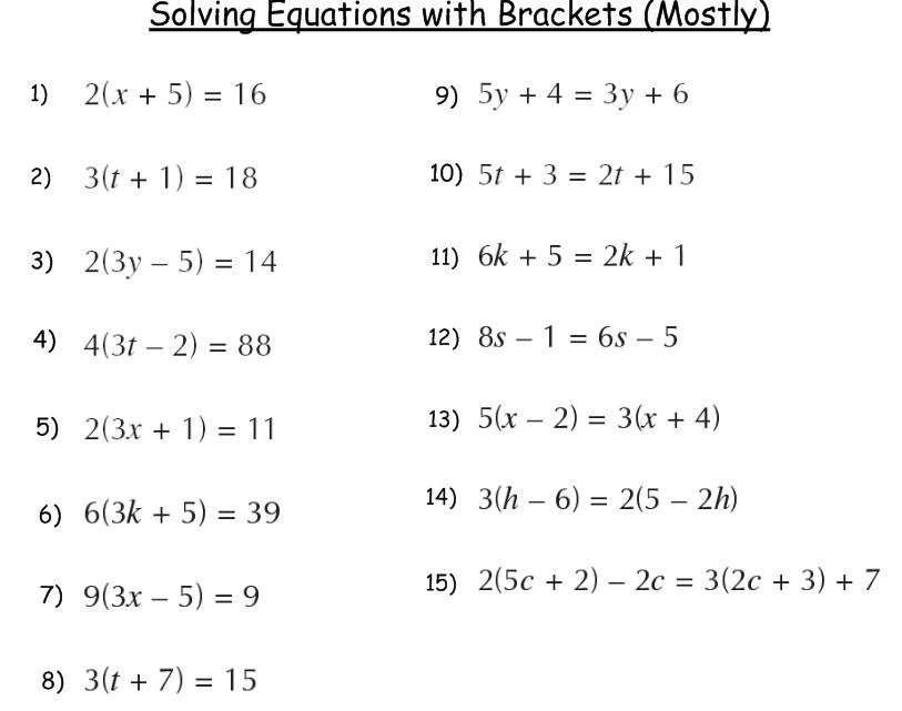 Algebraic Equations With Fractions Worksheets