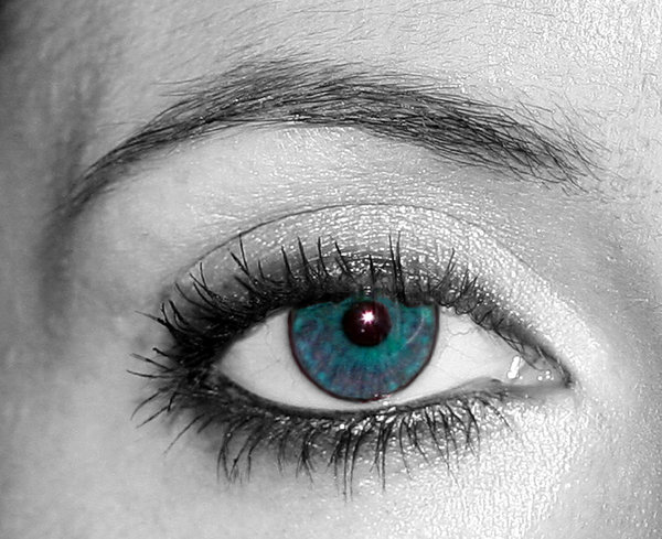 Beautiful Dark Green Eyes Close Up