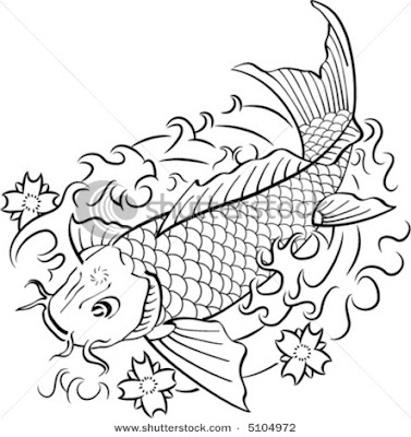 Black And White Koi Fish Drawings