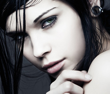 Black Hair Green Eyes Girl