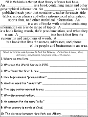 Dictionary Thesaurus Atlas Encyclopedia Worksheets