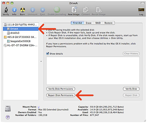 Disk Utility Mac Repair Permissions