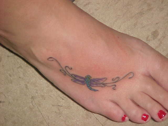 Dragonfly Tattoo Designs On Foot