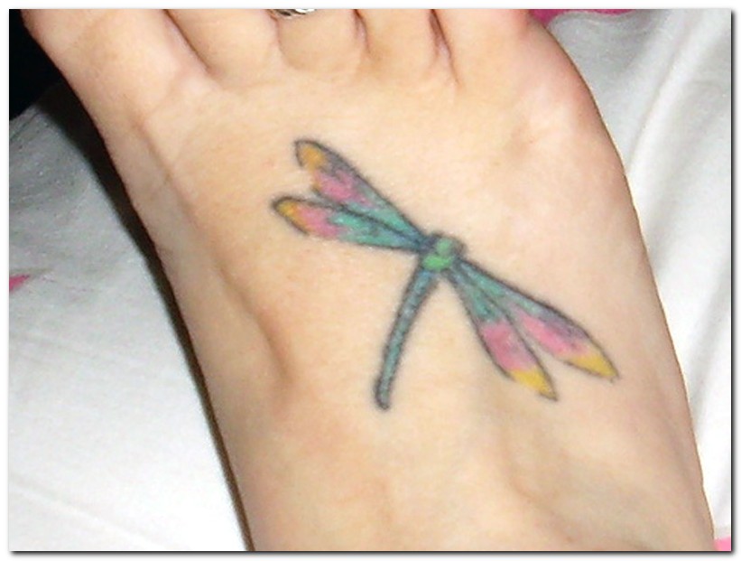 Dragonfly Tattoo On Foot