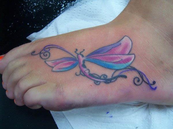 Dragonfly Tattoo On Foot