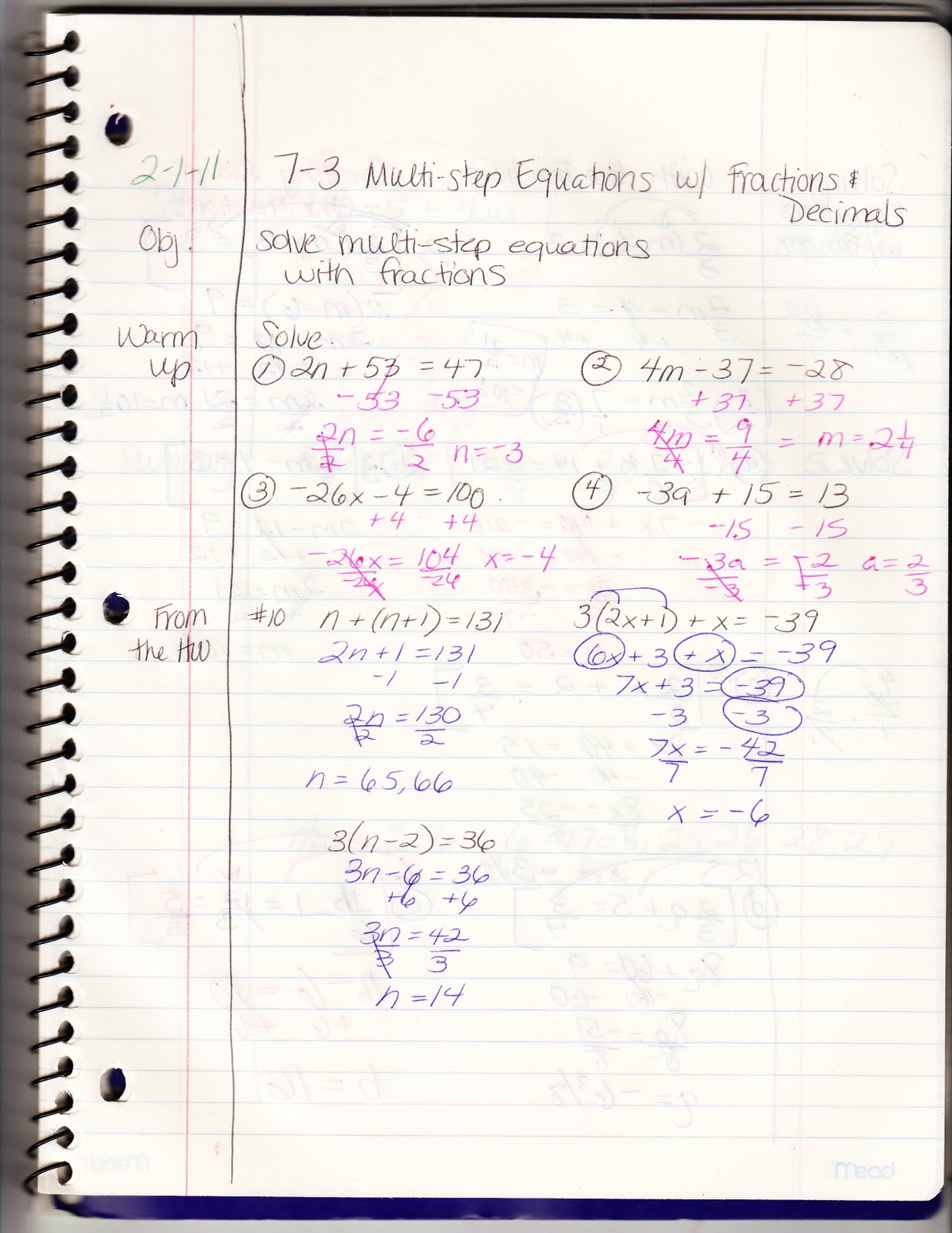Equations With Fractions And Decimals