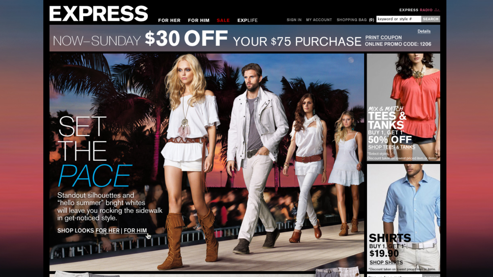 Express Clothing Ad