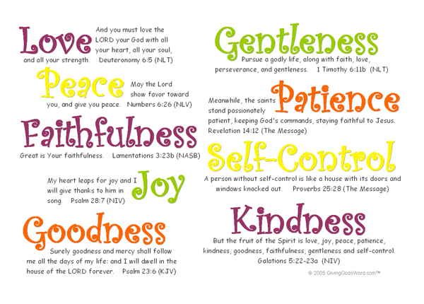 Fruits And Gifts Of The Holy Spirit For Children