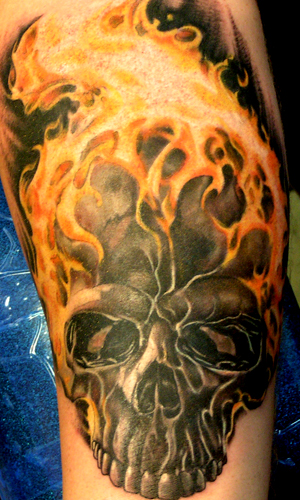 Ghost Rider Skull Tattoo
