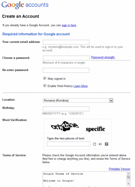 Gmail Account Sign Up New Account