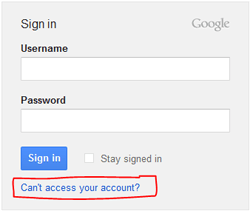Gmail Login Password Forgotten