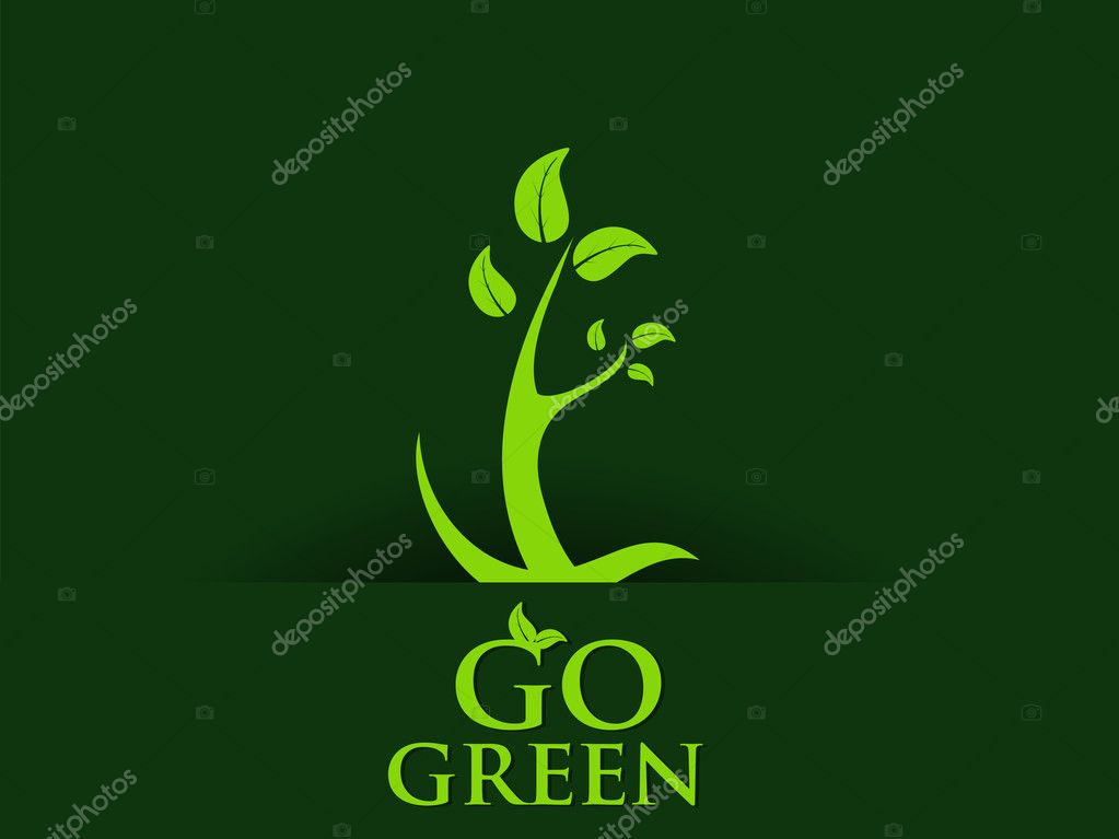 Go Green Background Vector