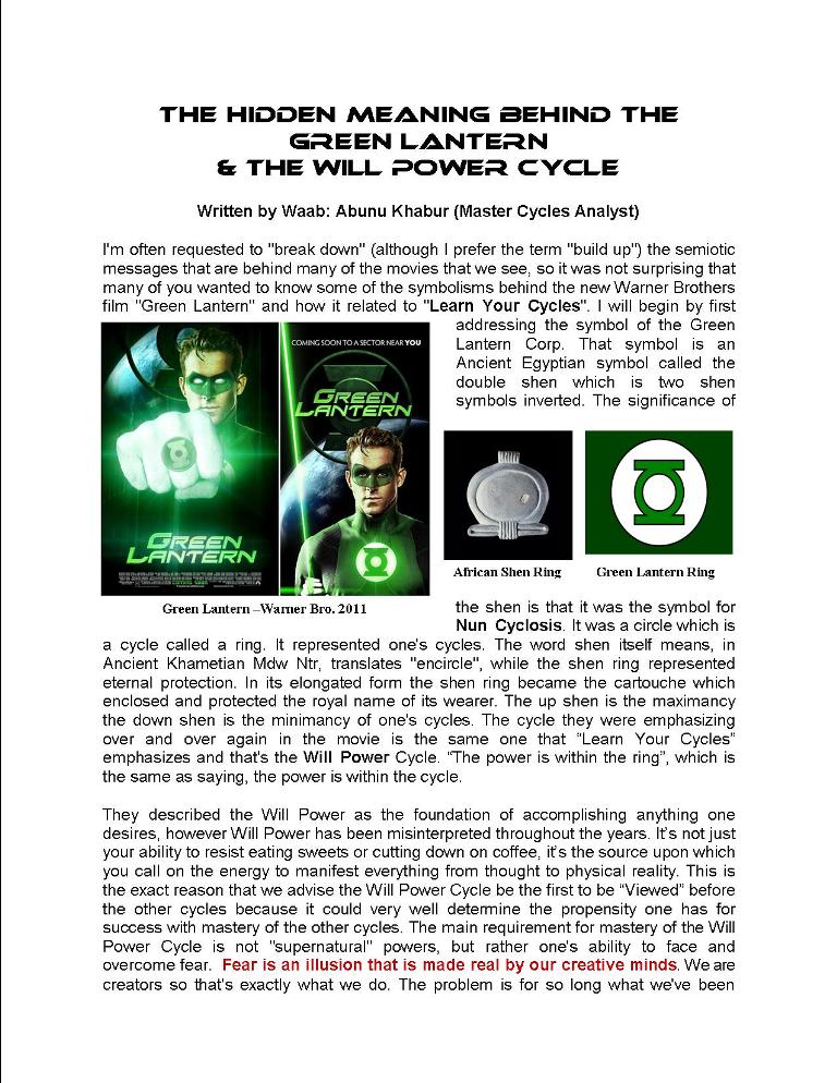 Green Lantern Symbol Meaning