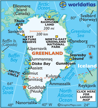 Greenland Map With Cities