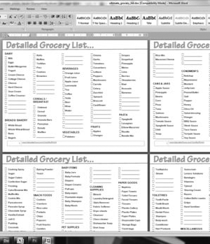 Grocery Shopping List Template Excel
