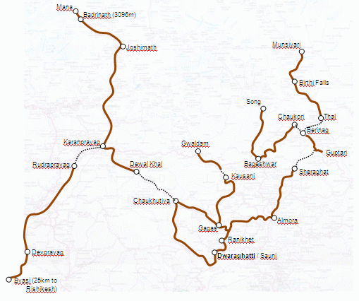 Gwaldam Map