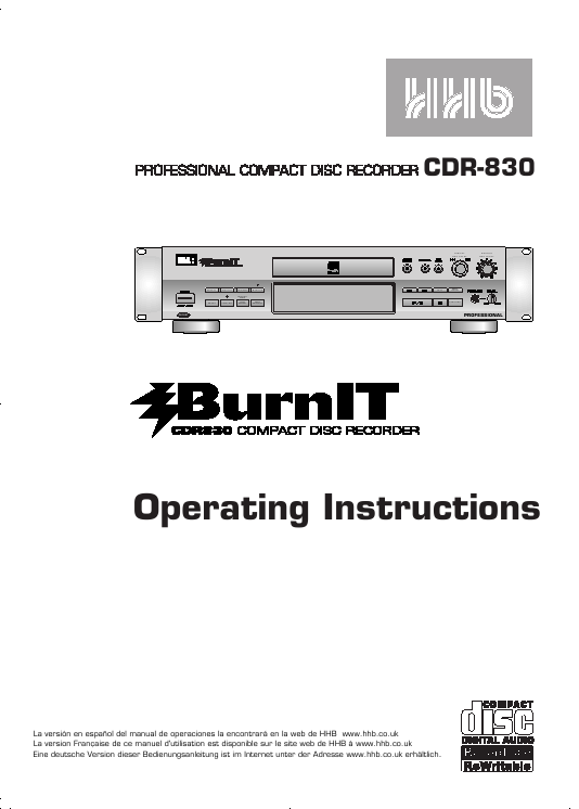 Hhb Cdr830 Manual