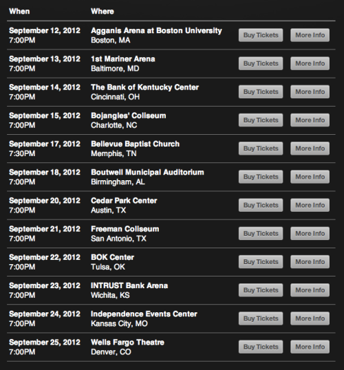 Hillsong Live Tour Dates