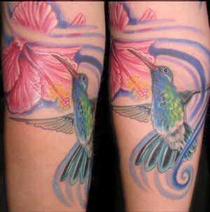 Hummingbird Tattoo On Chest