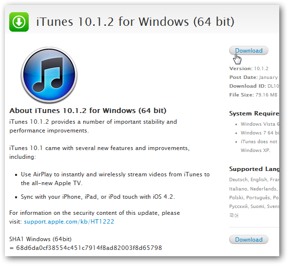 Itunes Download For Windows 7 64 Bit Free