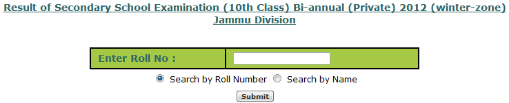 Jkbose Results Of 10th Class Regular 2012