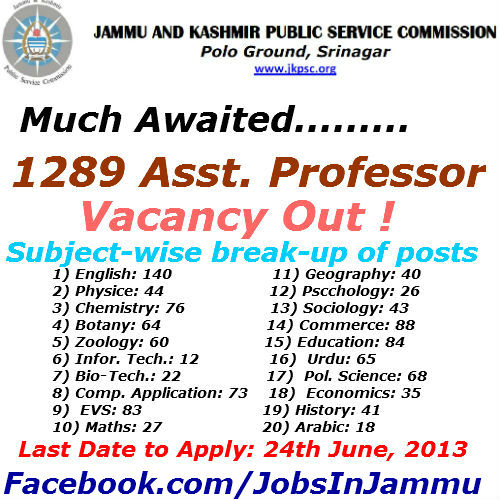 Jkpsc Assistant Professor 2013