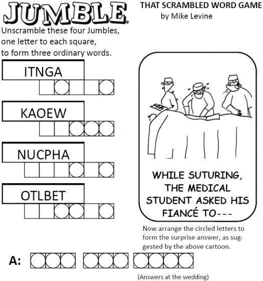jumble scrambled word game solver