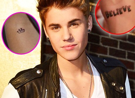 Justin Bieber 2012 Tattoos