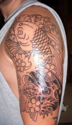 Koi Fish Tattoo Black And White