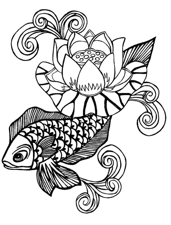Koi Fish Tattoo Black And White