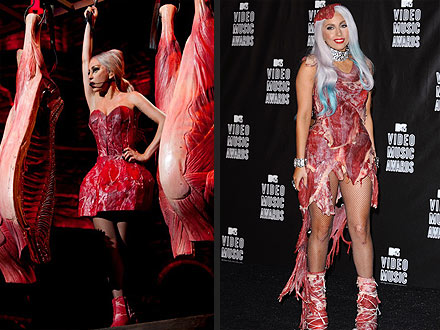Lady Gaga Meat Dress 2012