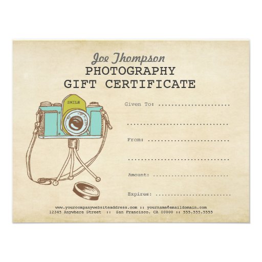 Photography Gift Certificate Template Free