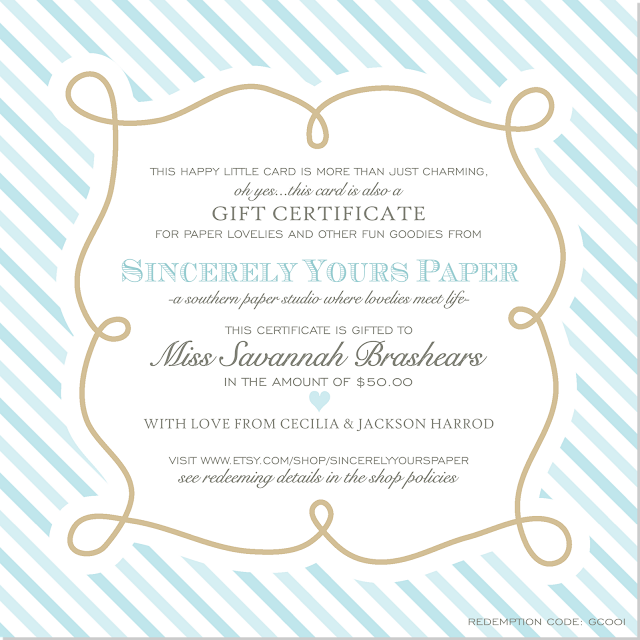 Photography Gift Certificate Wording