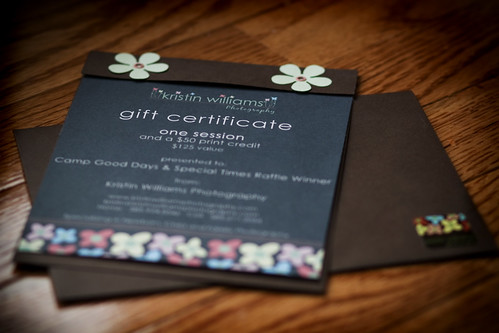 Photography Gift Certificate Wording