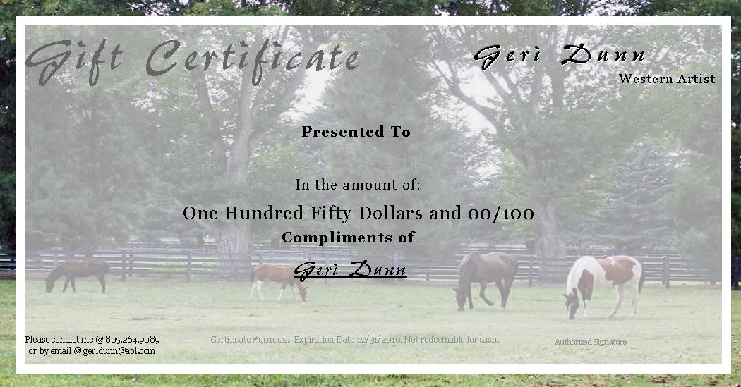 Photography Gift Certificate Wording