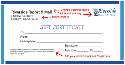Photography Gift Certificate Wording