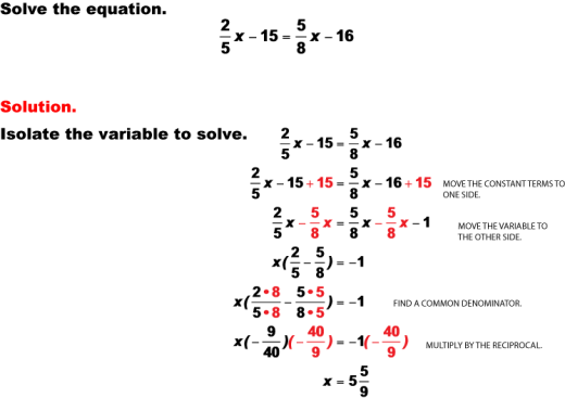 Solving Multi Step Equations With Fractions Worksheets